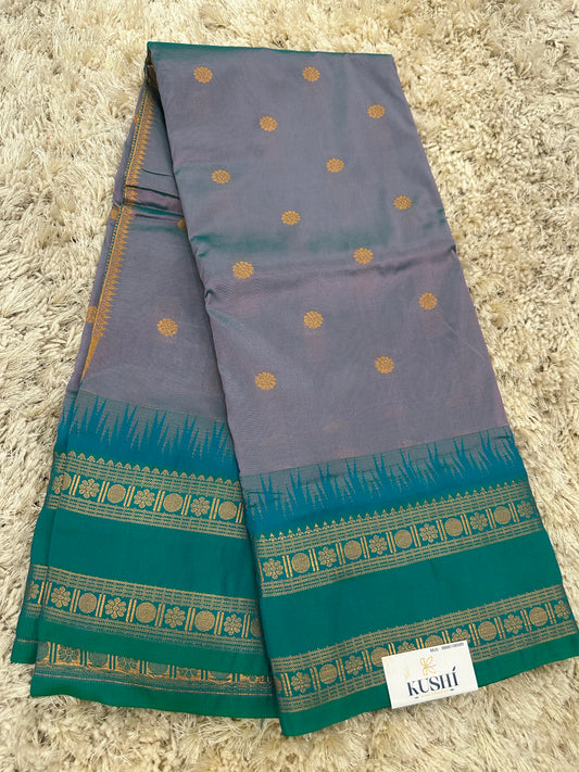 Ilkal pattu small buta with gap border saree