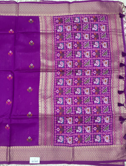 Munga Fancy Saree with Patola Pallu