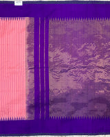 Gadwal pattu plain border saree with temple