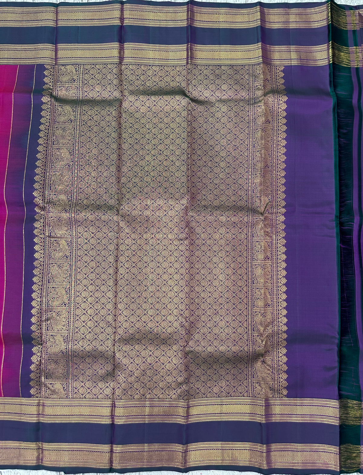 Pink gap border kanjivaram pattu saree