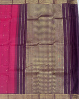 Maroon small border kanjivaram pattu saree