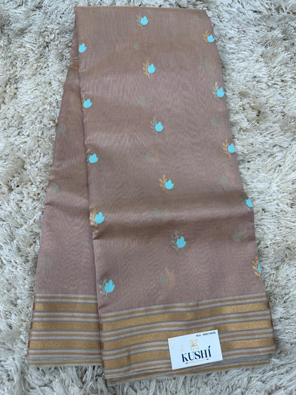 Chanderi Tissue  Pattu Saree with Kanchi Border