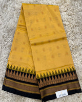 Ilkal pattu small buta with temple Border saree
