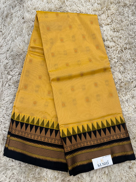 Ilkal pattu small buta with temple Border saree