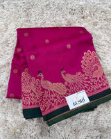 Pink Chanderi pattu saree
