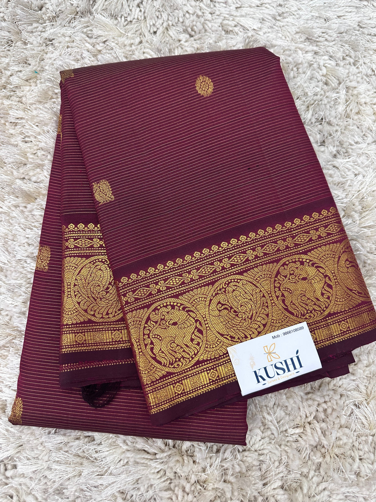 Maroon vaira oosi kanjivaram pattu saree