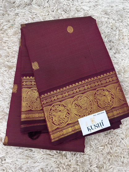 Maroon vaira oosi kanjivaram pattu saree
