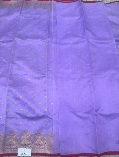 Lavender Chanderi pattu saree