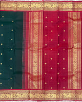 Dark green vintage kanjivaram pattu saree