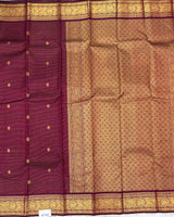 Maroon vaira oosi kanjivaram pattu saree
