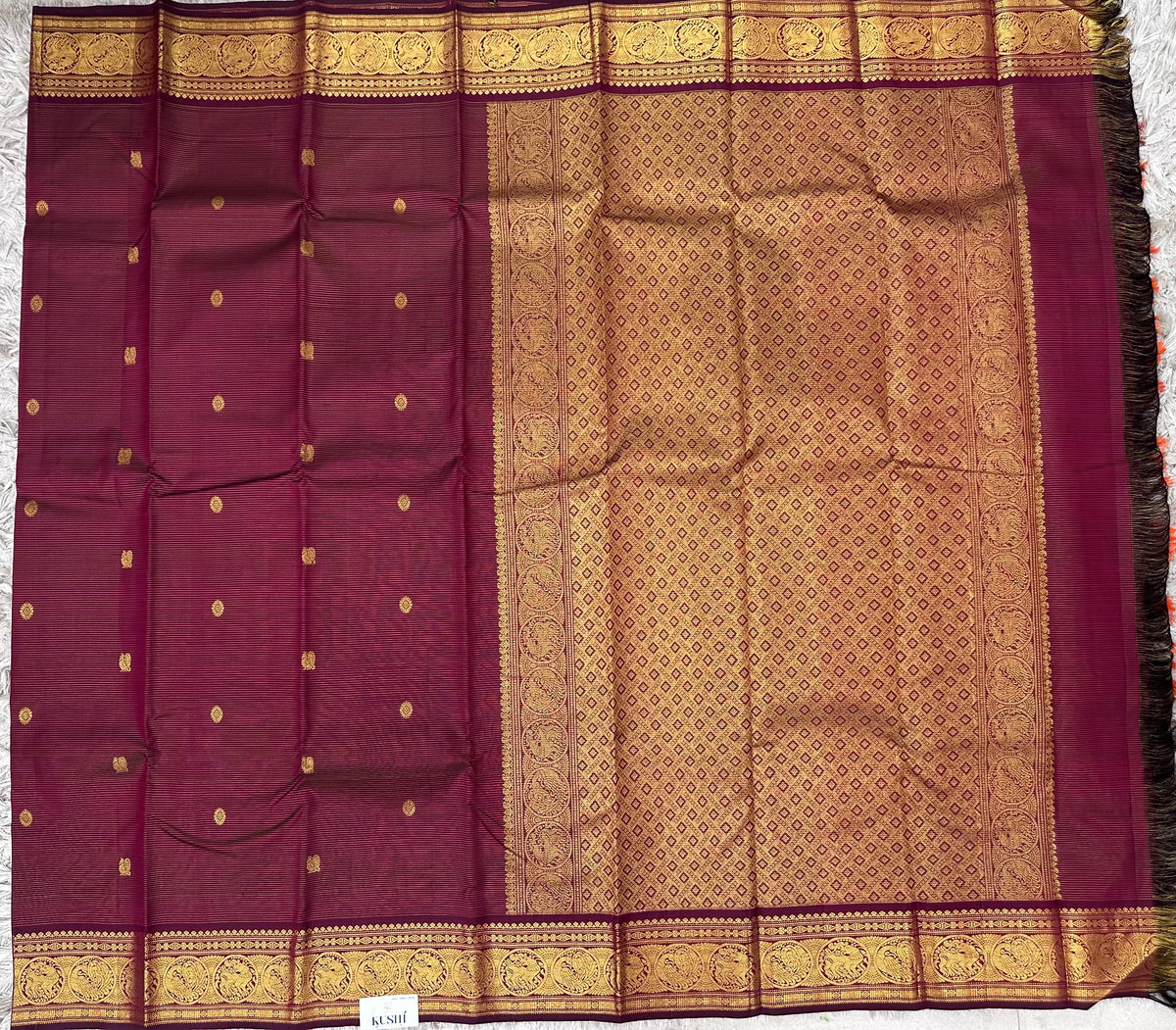 Maroon vaira oosi kanjivaram pattu saree