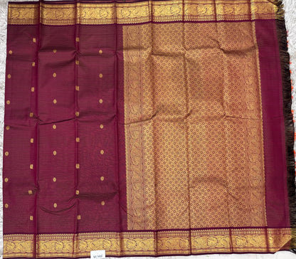 Maroon vaira oosi kanjivaram pattu saree