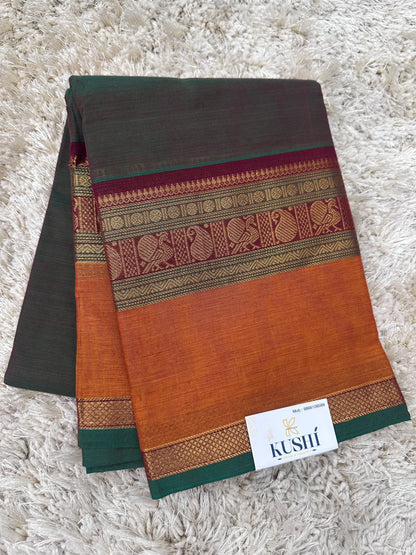 Kanchi Cotton Sarees with Heavy Pallu