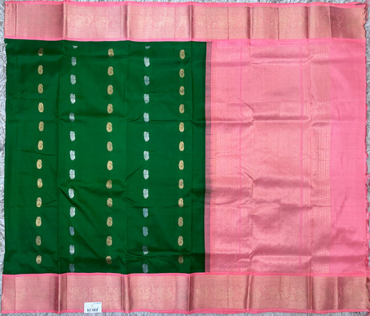 Green Venkatgiri Pattu Saree with Kanchi Border