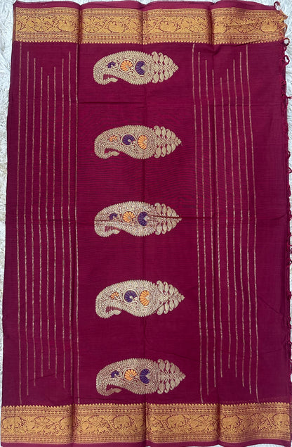 Kanchi Cotton Sarees with Heavy Pallu