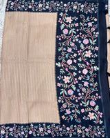 Fancy Soft Tussure Saree with Floral Border Saree