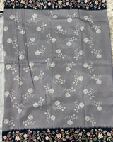 Fancy Soft Tussure Saree with Floral Border Saree