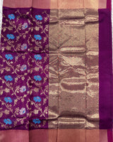 Magenta allover Chanderi  pattu saree