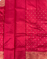 Red Chanderi pattu saree