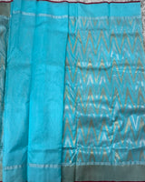Blue Chanderi pattu saree