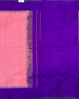 Gadwal pattu plain border saree with temple