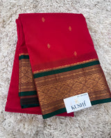 Ilkal pattu small buta with temple Border saree