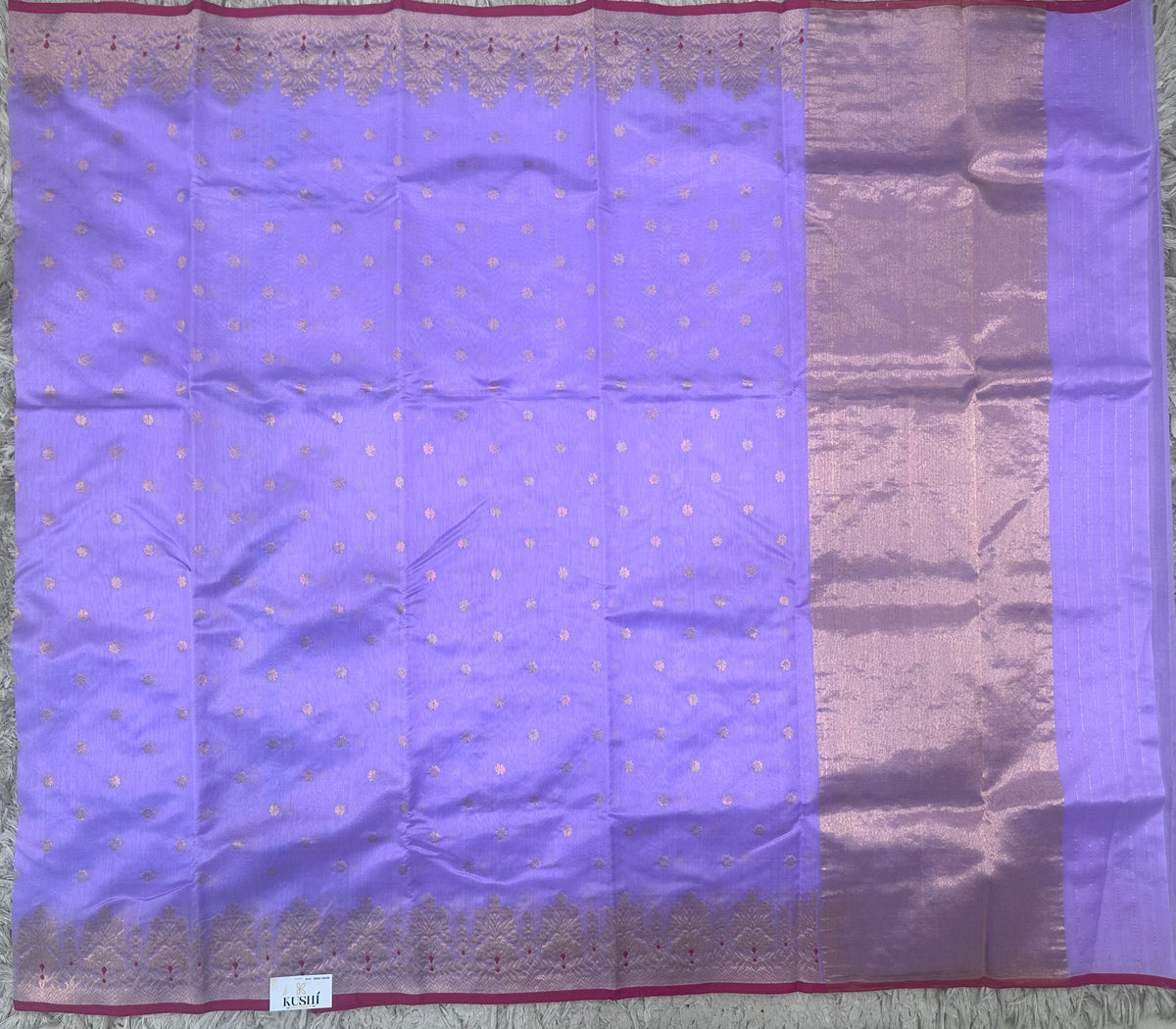 Lavender Chanderi pattu saree