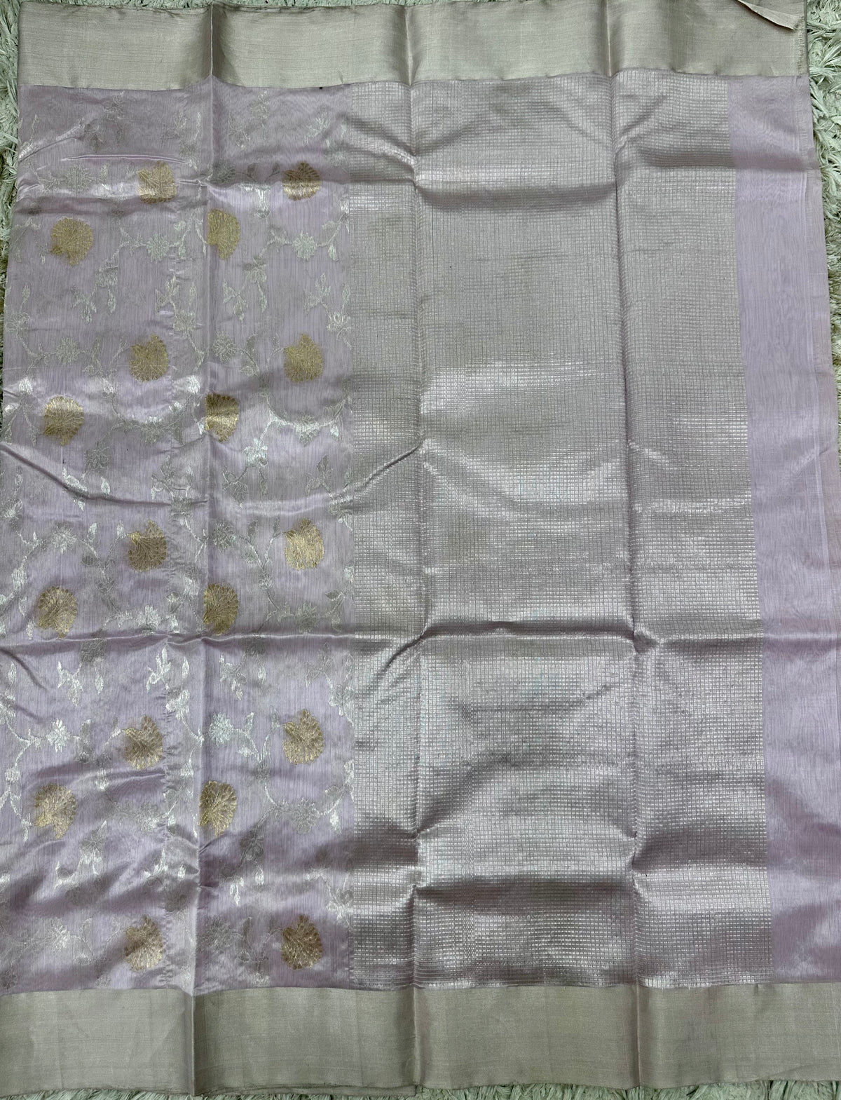 Lavender Chanderi pattu Allover saree