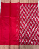 Red Chanderi pattu sraee