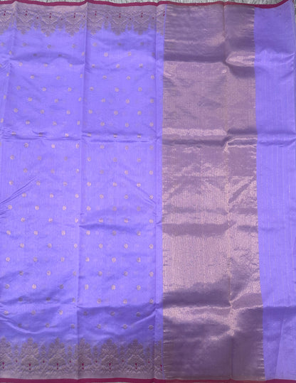 Lavender Chanderi pattu saree