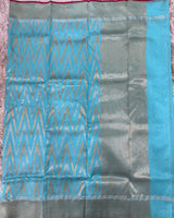 Blue Chanderi pattu saree