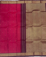 Maroon small border kanjivaram pattu saree