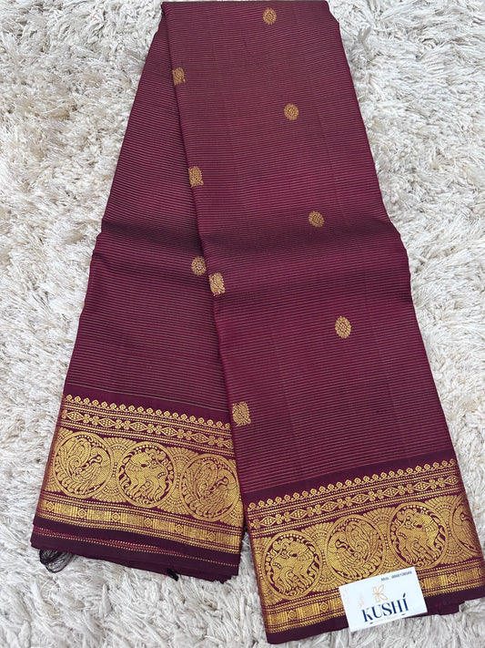 Maroon vaira oosi kanjivaram pattu saree
