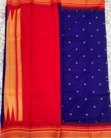 Ilkal pattu small buta with temple Border saree