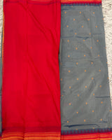 Ilkal pattu small buta with temple Border saree