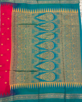 Ilkal pattu small buta with gap border saree