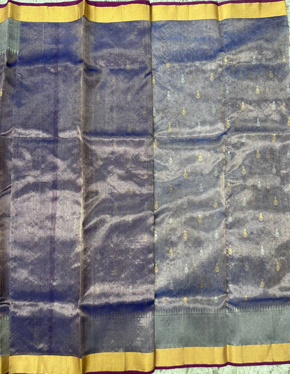 Purple Chanderi Tissue Pattu Saree