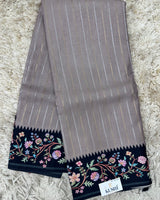 Fancy Soft Tussure Saree with Floral Border Saree
