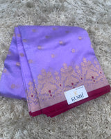 Lavender Chanderi pattu saree