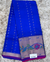 Blue Venkatgiri Pattu with Paithani Border Saree