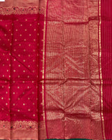 Red Chanderi pattu saree