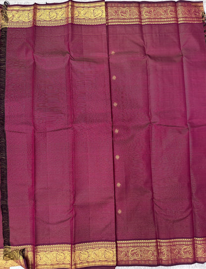 Maroon vaira oosi kanjivaram pattu saree