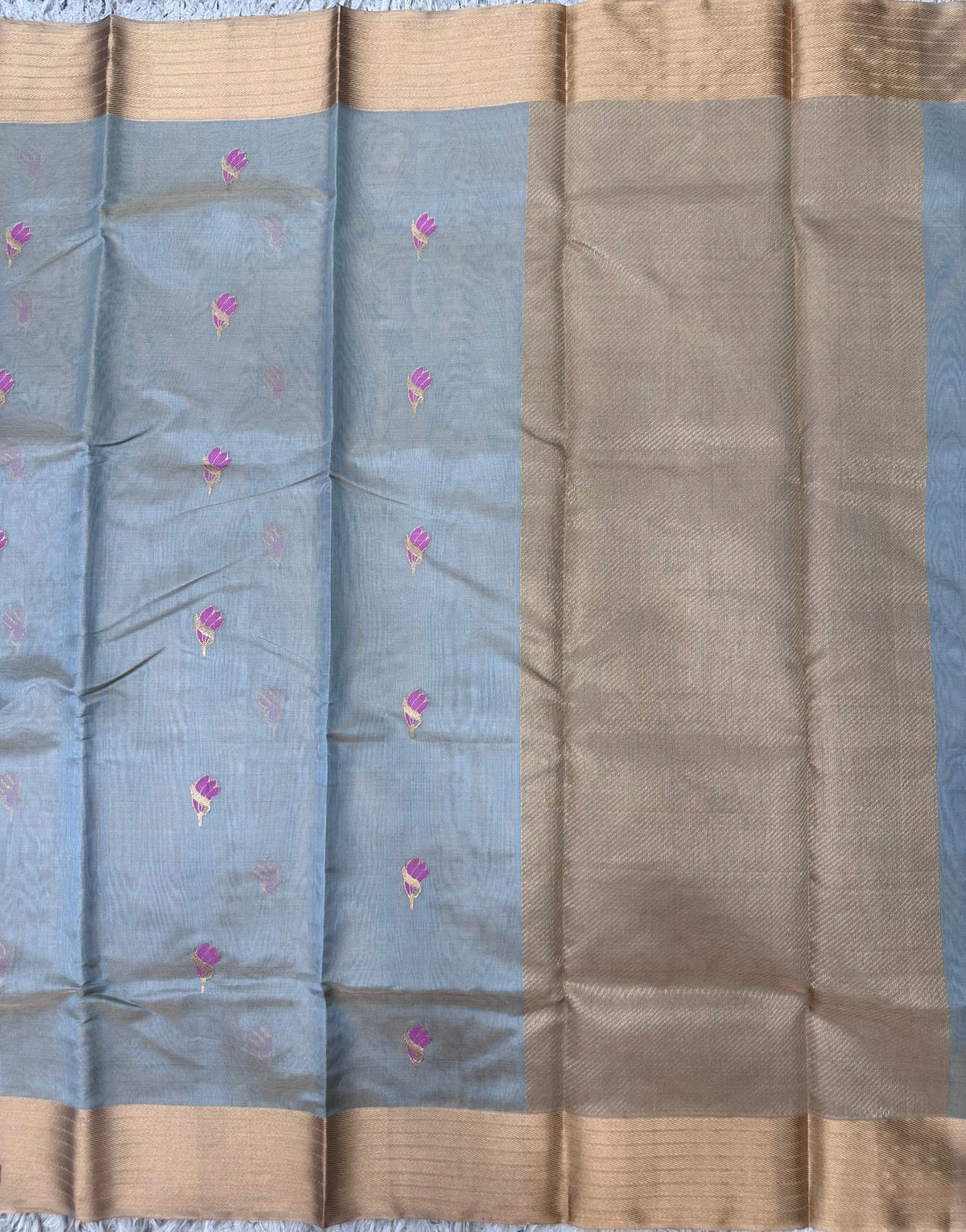 Chanderi Tissue Pattu with Kanchi Border Saree