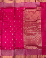 Pink Chanderi pattu saree