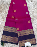 Pink gap border kanjivaram pattu saree