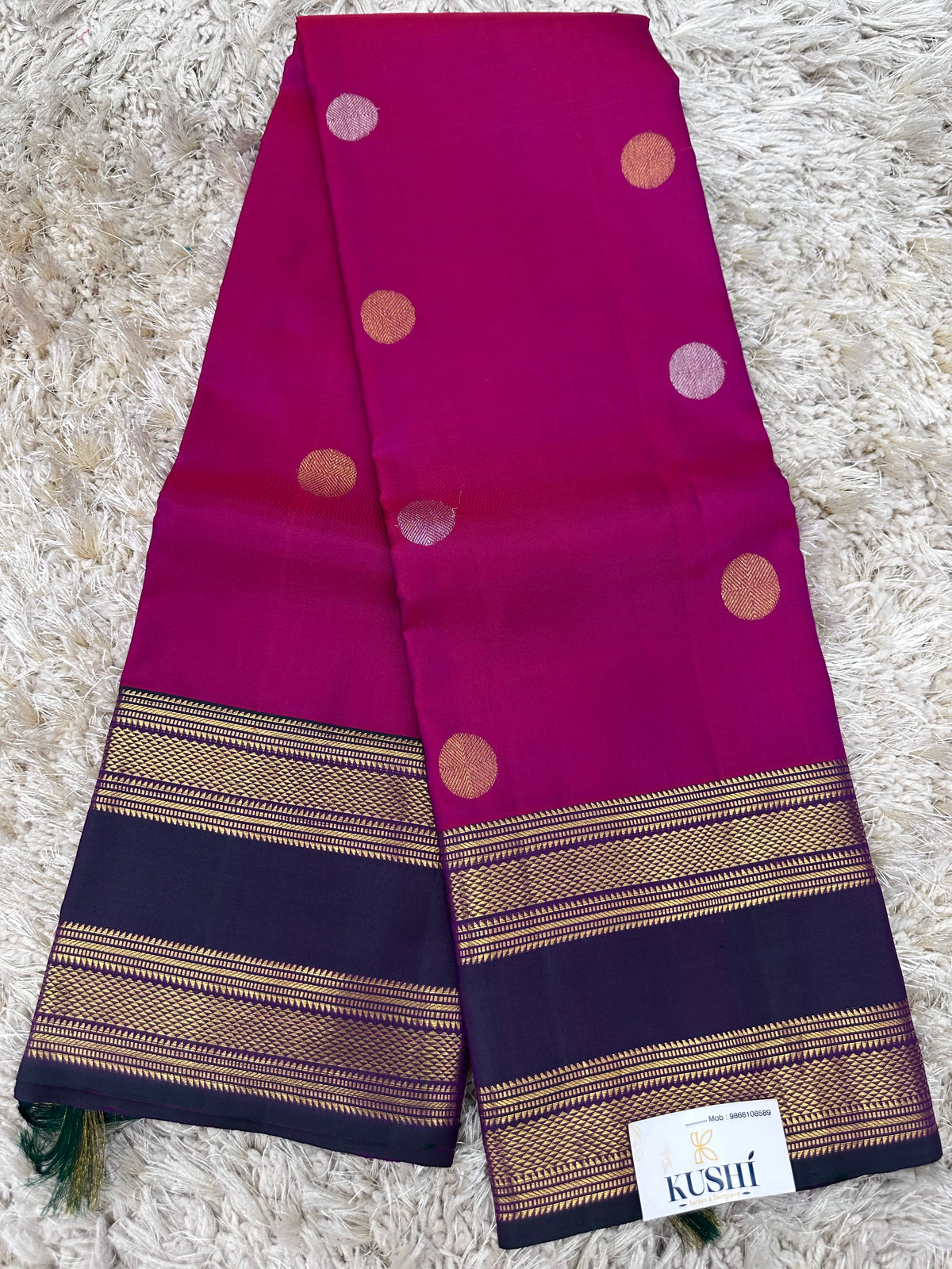 Pink gap border kanjivaram pattu saree