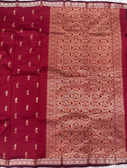 Semi silk with small border sarees
