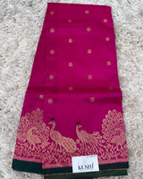 Pink Chanderi pattu saree