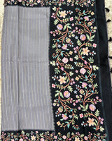 Fancy Soft Tussure Saree with Floral Border Saree