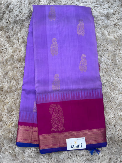 Lavender with Pink Venkatgiri Pattu Saree